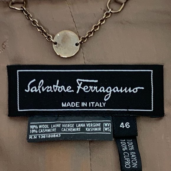 SALVATORE FERRAGAMO OATMEAL COAT SIZE 46 (XL) - Picture 2 of 11